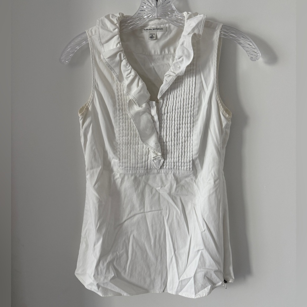 Banana Republic Ivory Ruffled Blouse